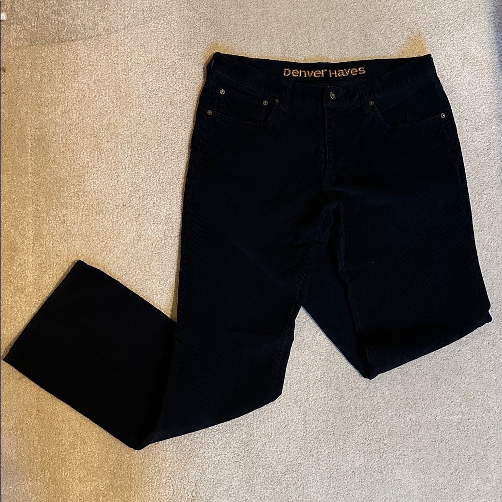 Men’s Denver Hayes black corduroy pants. 34x34